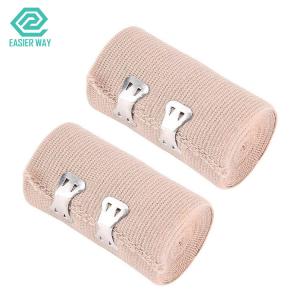 China Skin Colored Medical Dressing Tape Gauze Tape High Elastic Compression Bandage With Clips factory