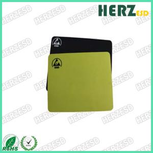 China Size 18 X 22cm ESD Safe Office Supplies , ESD Mouse Pad Black / Yellow Color factory