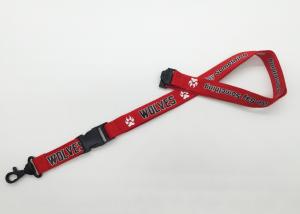 China Nice Red silk screen  Lanyards with plastic detachable  buckle on sale