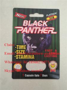 China Black Panther 15000 / 12000 Capsule Blister Paper Card / Male Sexual Performance Enhancement Pill Package factory