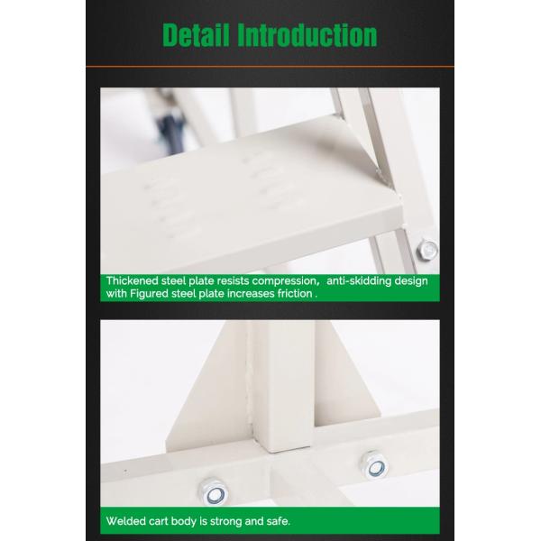 Warehouse Moveable Multi Tiers American Style Step Ladder Trolley