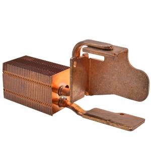 China Pure Copper Heat Pipe Radiator Heat Sink With Buckle Fin Anti Oxidation on sale