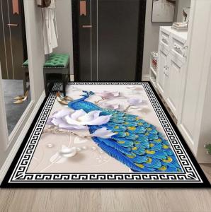China Abstract Picture Polyester Fiber Floor Carpet For Entrance Door And Living Room factory