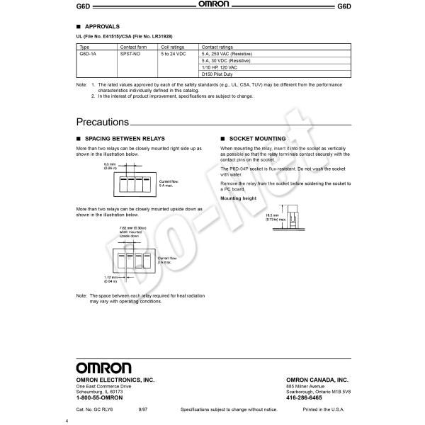 G6D-1A-ASI-5VDC Omron orignal new electromagnetic relay G6D-1A-ASI-5VDC