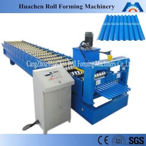 China Corrugated Long Span Roofing Sheet Roll Forming Machine with Chain Drive on sale