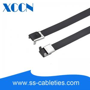 China Black L Type Stainless Steel Cable Ties  , Electrical Cord Ties Fireproof Adjustable factory