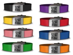 China Personalized Silicone ID Bracelet QR code metal bracelet with various color factory