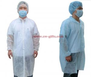 China Disposable Lab Coats Nonwoven Fabric Work Coveralls Food Workshop White Ropa Dustproof Gown Velcro Protective Clothing factory