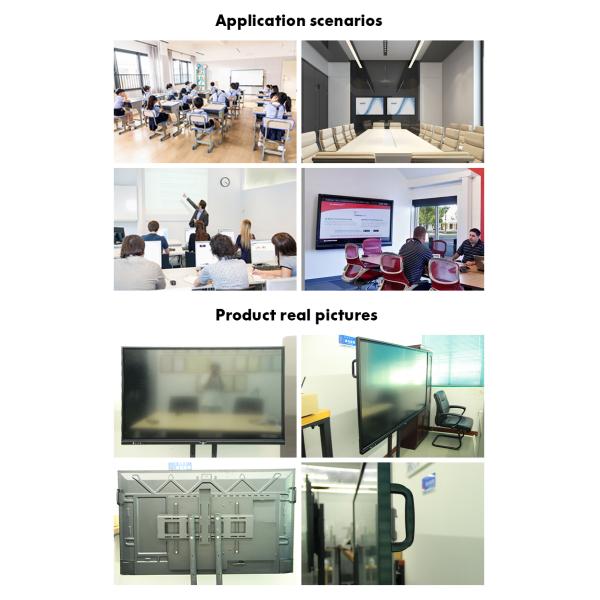 4K 75 inch 20 Points Touch Screen LED Flat Panel Interactive Whiteboard For Conference Meetting