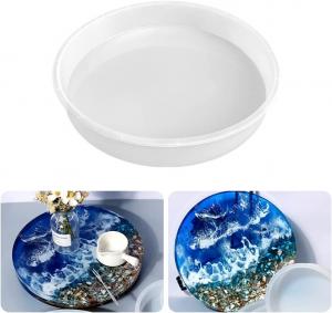 China LSY 12'X2'' Deep Large Round Tray Mold, Tray Board Table Clock Silicone Molds for Resin Casting, Floral Flower on sale