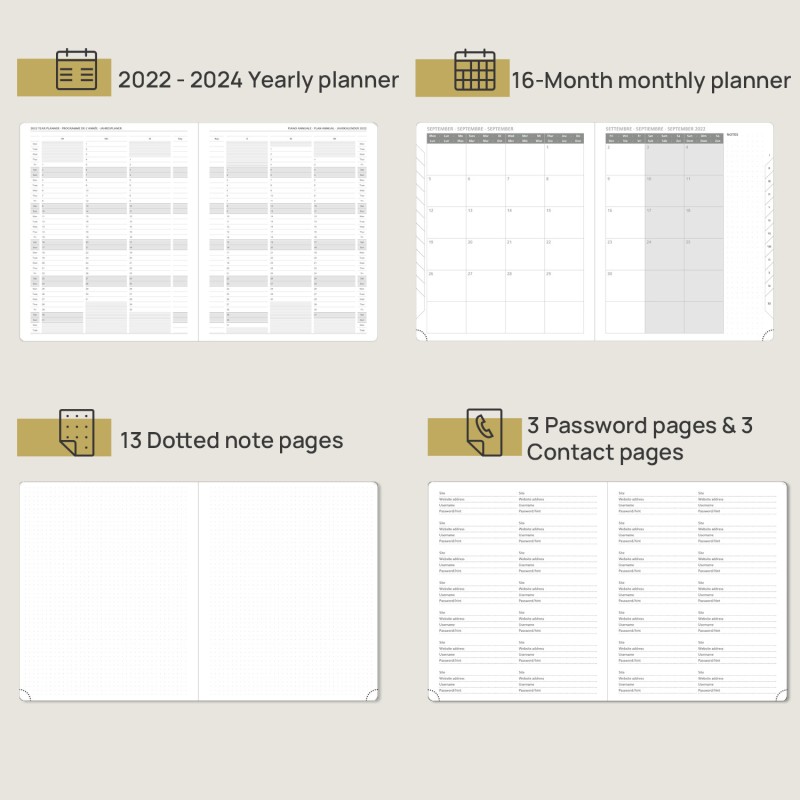 100GSM Ivory Paper Weekly Study Planner Customize Layout Design