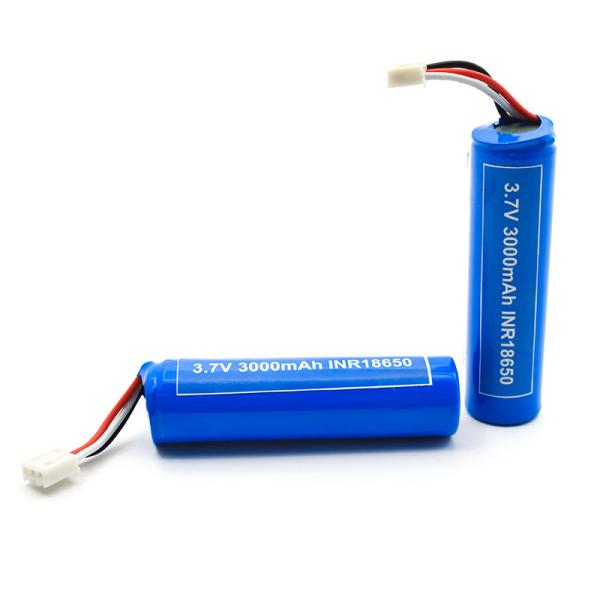 INR 18650 Lithium Ion Battery Cell 3.7v 3000mah Rechargeable With Connector