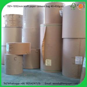 China BMPAPER High Quality Brown Kraft Liner Paper/Kraft Paper/Kraft Paper Roll  for cement bags factory