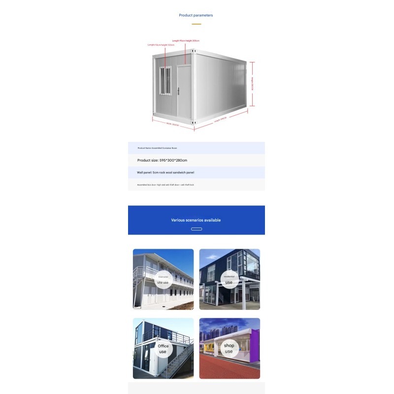 Sandwich Panel Modified Shipping Container House for Convenient Relocation