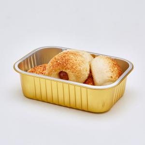 China Golden Aluminum Foil Food Disposable Baking Pans With Lids factory