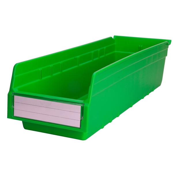 Office Classification Simplified with Stackable Plastic Shelf Bins in Solid Box Style