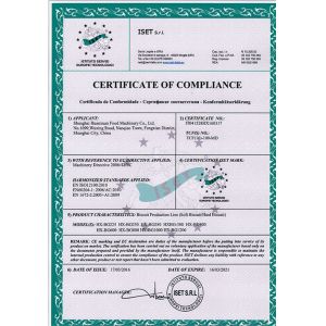 Shanghai Huanxuan Food Machinery Co., Ltd. Certifications