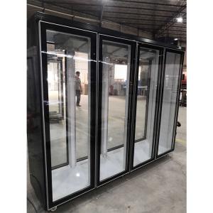 China 2500L Reach In Cooler 4 Glass Door Refrigerator For Convenience Store factory