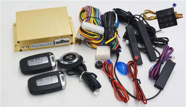 China Key Remote Car Alarm With Push Button Start , Ignition Engine Start Stop Button Kit factory