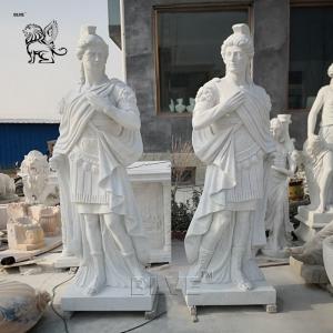 China Outdoor Soldier Marble Statues Roman Warrior Sculpture Life Size Garden Decoration on sale