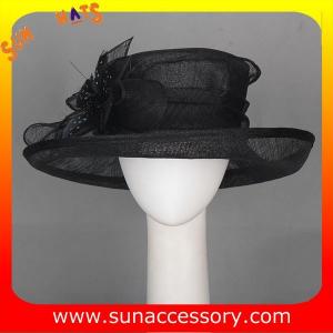 China New design elegant sinamay Church hats for girls ,trendy Sinamay wide brim church hat from Sun Accessory on sale