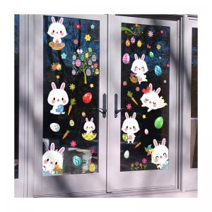 China Easter Egg Festive Stickers 0.01mm Window Glass Sticker For Easter Party Scenes on sale