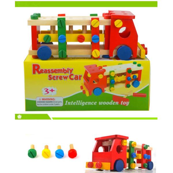 Reassembly screws car disassembly car nut combination tool intelligence wooden toy