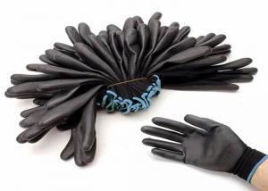 China Nylon Liner Polyurethane Coated Gloves , Anti Oil PU Leather Gloves factory