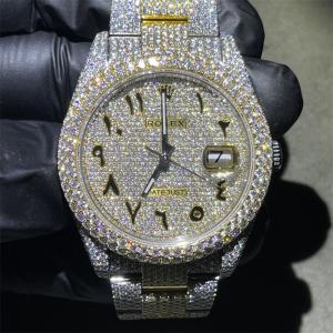 China High End Jewelry Moissanite Diamond Watch Rolex 2824 Natural Diamond Watch factory