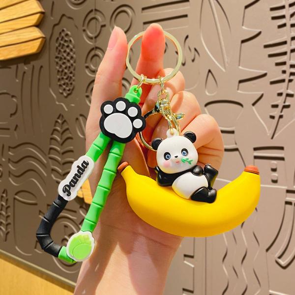 Lady Girl Cute Soft Panda Keychain Charms Gift Animal Car Key Pendant