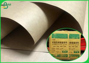 China SGS Approved Hard Stiffness 90gsm Natural Brown Kraft Liner Paper For Cement Bags on sale
