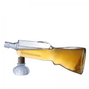 China 500ml Whisky Glass Bottle Gun Shape Open Mold 700ml Vodka Bottle for Beverage Industry factory
