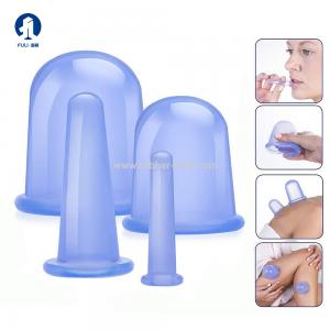 China 4 Pcs Anti Cellulite Massage Oil And 4 Different Sizes Vacuum Silicone Massage Cupping Cups Treatment Kit factory