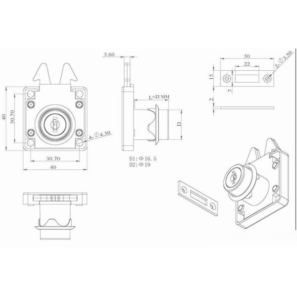 High Quality Push Drawer Lock