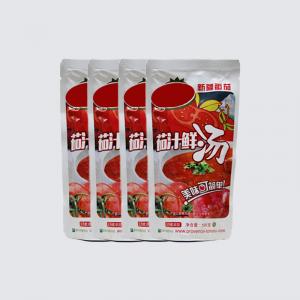 China Low Fat 180g Bagged Tomato Paste In Pouch With 2562 Mg Sodium Per 100 G on sale