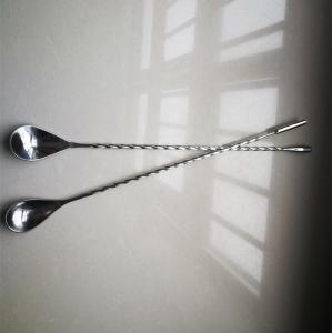 China Cocktail Stirrer Stainless Steel Bar Spoon With Fork , Corrosion Resistance factory