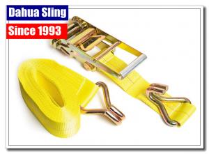 China Double J Hooks Roof Ratchet Tie Down Straps , 3 Inch Ratchet Straps USA Standards on sale