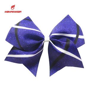 China Popular Ponytail Sublimation High School Cheer Bows With Clips Ribbon factory