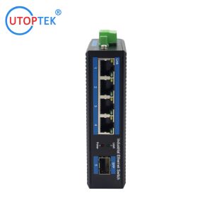 industrial Unmanaged 4x10/100/1000Base-T to 1x1000M-Fx SFP DIN Rail DC12-52V