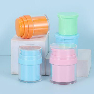 Customized Color Portable Airless Pump Bottle Featuring Round Shape Construction Designed For Hygienic Dispensing Of Lotions Serums And Creams