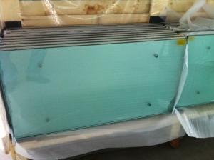 China Tempered Safety toughened glass panels 15mm for furniture with holes , glass table on sale
