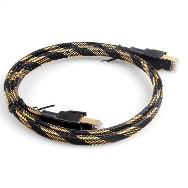 Nylon Braided Cat7 Patch Cord Weatherproof High Speed 10Gbps