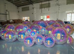 China Double Layer PVC Giant Mirror Ball Inflatable Sphere Balloons Mirror Balls For Sale factory