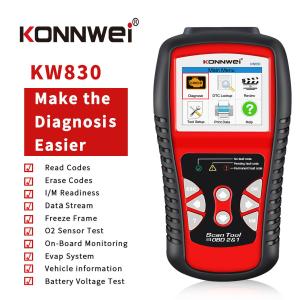 China KONNWEI KW830 Enhanced OBDII Auto diagnostic tool Scanner support 12V car Battery Monitoring in Real Time on sale