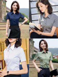 China Lady Fashion Polo Shirts Long Short Sleeve Regular Shirts Formal Dress Kcs3 factory