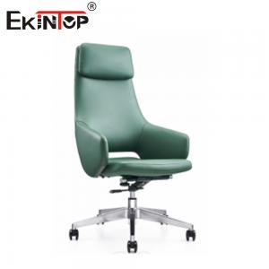 China Premium Leather Office Chair With Metal Chrome Base 5 Years Warranty factory
