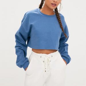 China Women Cropped Sweater Soft Crewneck Sweatshirt Customized factory