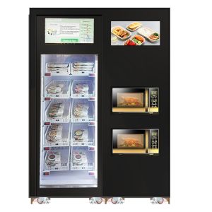 China Smart Fridge Vending Machine With Microeaves For Hot Food Meal.Snack Drink Salad Vending Machine With Card Reader factory