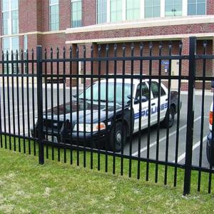 China Garden Used Wrought Iron Fence Powder Coated Spear Top Steel factory