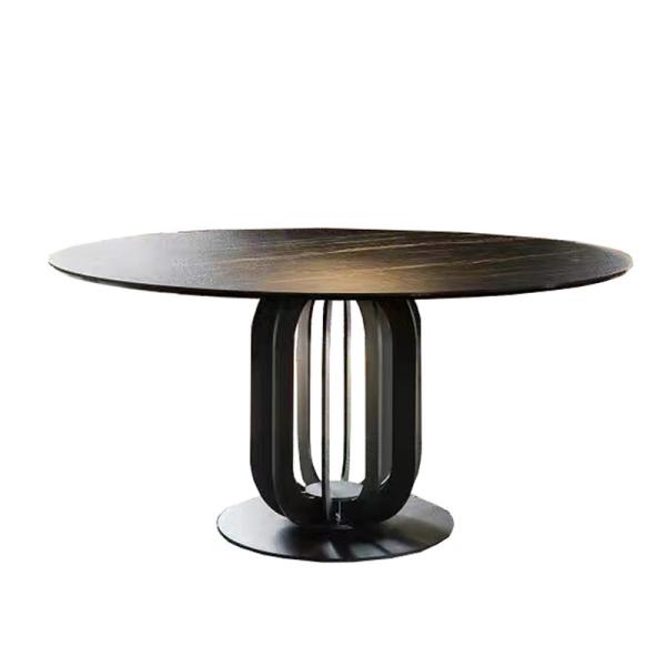 Classic Combination Marble Metal Dining Table Round Marble Table Dining Set